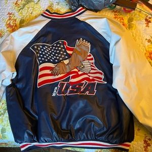 Mens XXL USA Oldschool Vintage Bomber Jacket